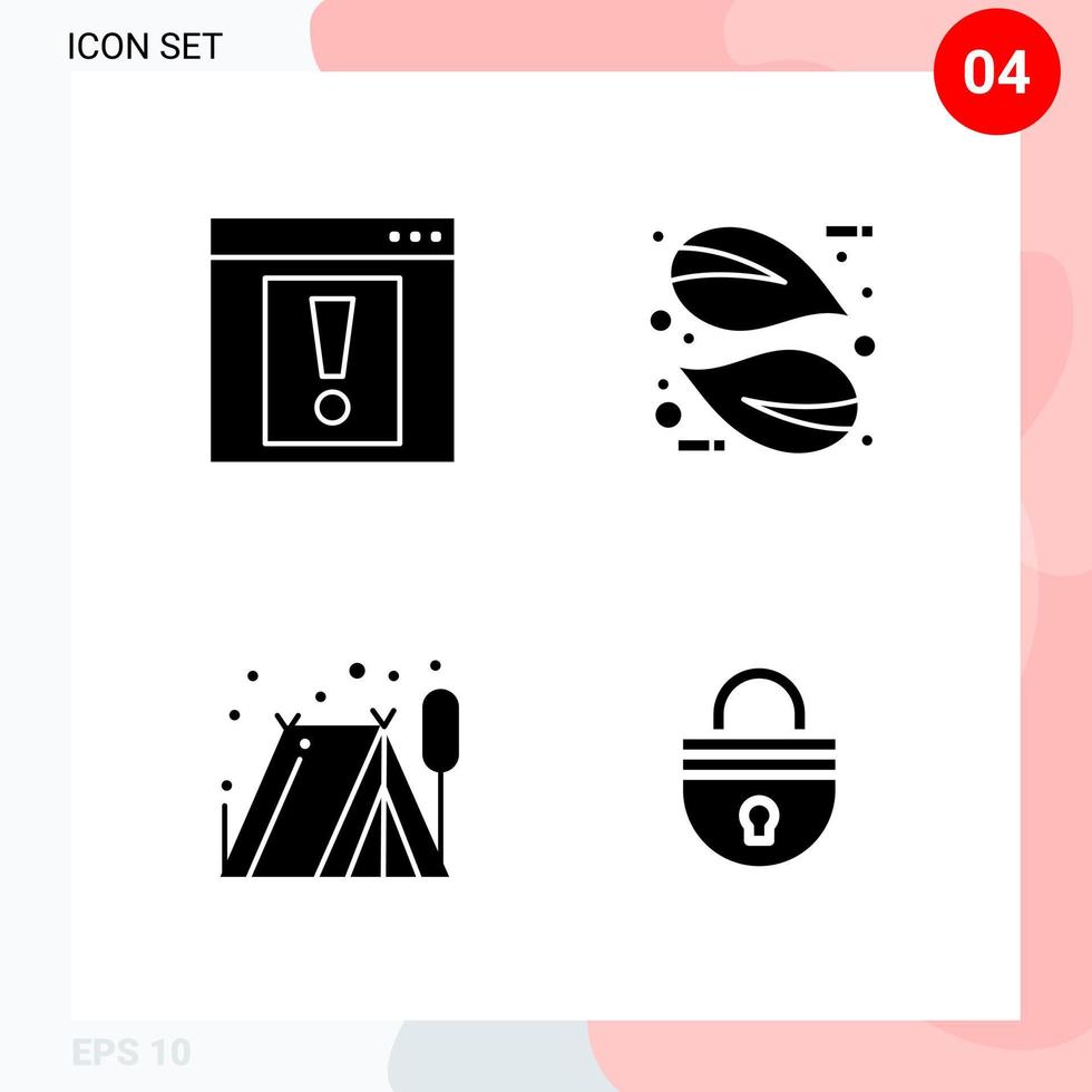 paquete de vectores de 4 iconos en estilo sólido paquete de glifos creativos aislado en fondo blanco para web y móvil fondo de vector de icono negro creativo