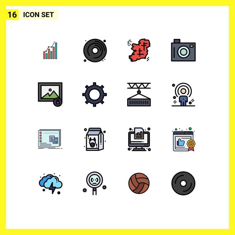 16 Creative Icons Modern Signs and Symbols of holiday irish dvd point map Editable Creative Vector Design Elements