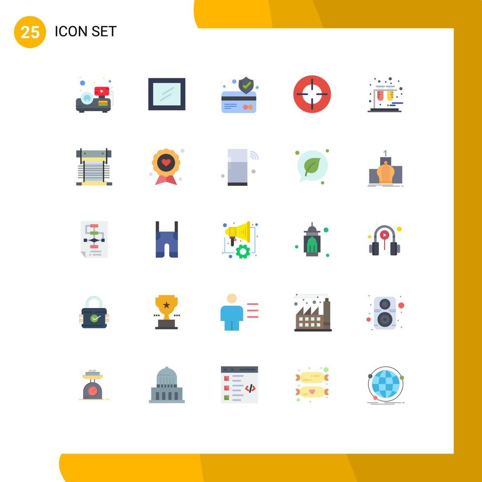 25 Universal Flat Colors Set for Web and Mobile Applications cooling computer crosshair tubes chemistry Editable Vector Design Elements