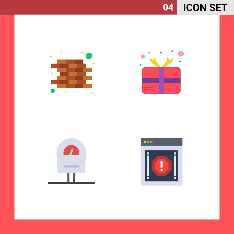 4 Creative Icons Modern Signs and Symbols of brick parking carnival prize internet Editable Vector Design Elements