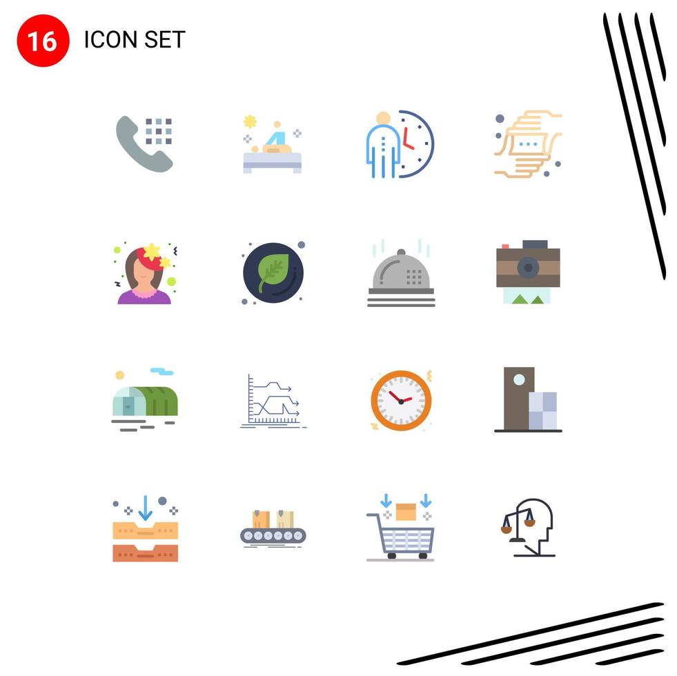 16 Universal Flat Colors Set for Web and Mobile Applications shot hands clock gesture person Editable Pack of Creative Vector Design Elements