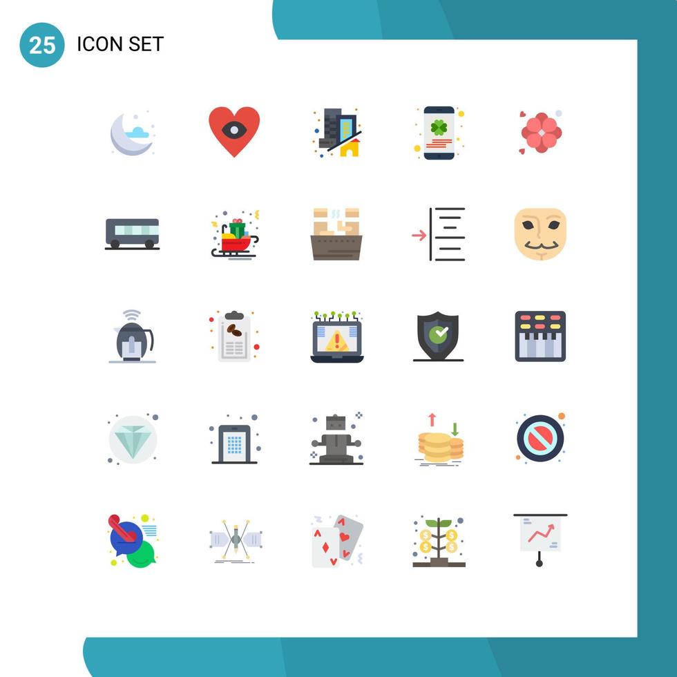 25 Creative Icons Modern Signs and Symbols of bus nature home flower phone Editable Vector Design Elements