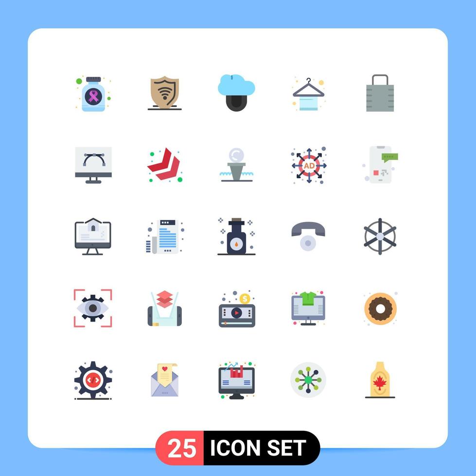 25 Creative Icons Modern Signs and Symbols of protect key computing fashion hanger Editable Vector Design Elements