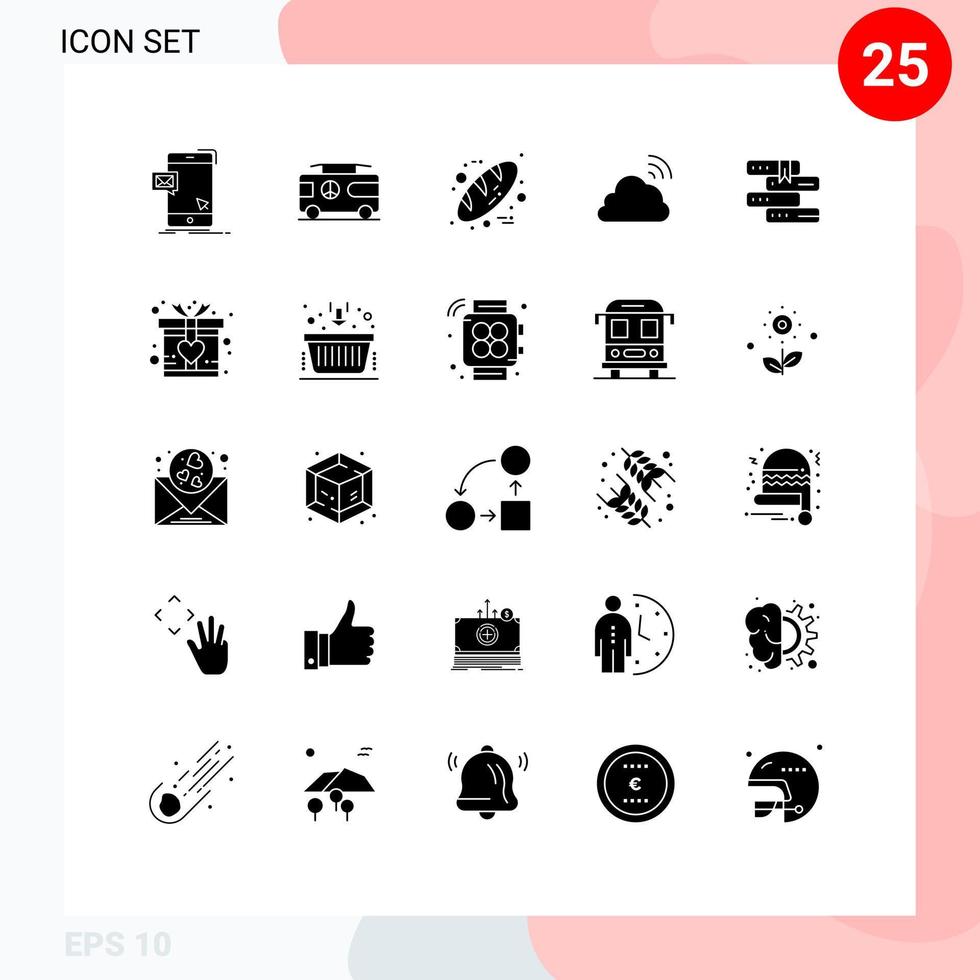 25 Solid Glyph concept for Websites Mobile and Apps weather sky van rainbow thanks day Editable Vector Design Elements