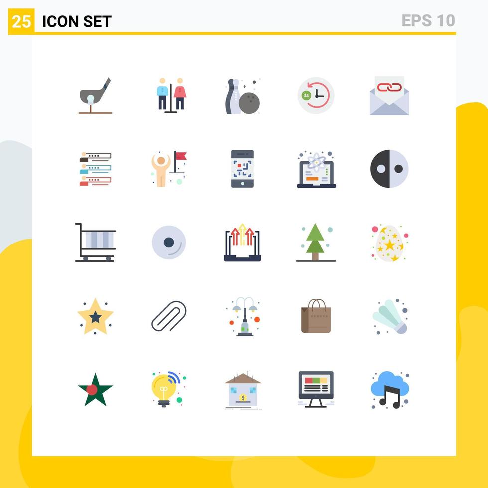 Universal Icon Symbols Group of 25 Modern Flat Colors of contact us communication service support clock Editable Vector Design Elements