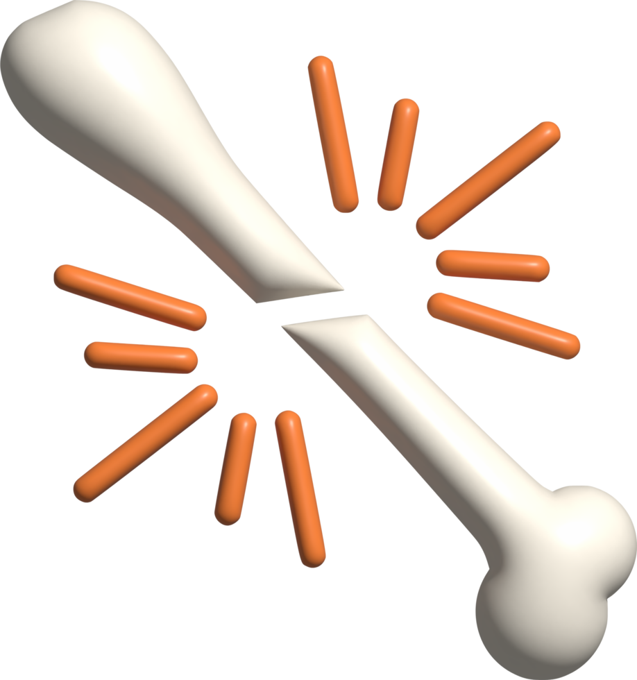 3d illustration of broken bone png