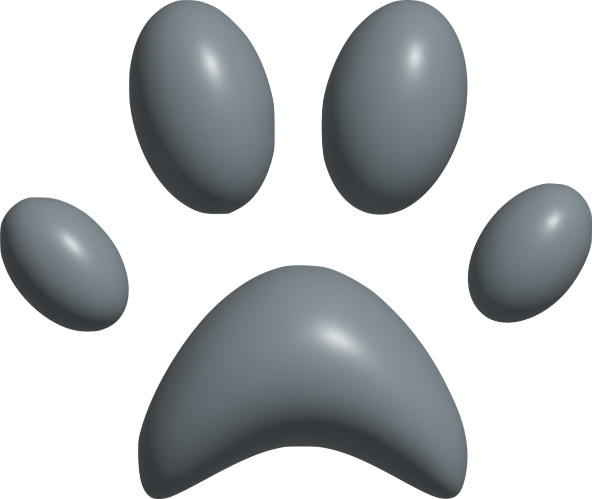 3d illustration of paw prints png