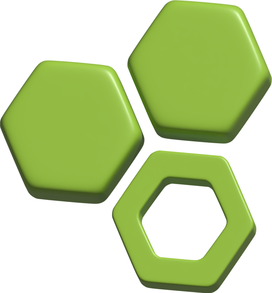 ilustração 3D de hexagonal png