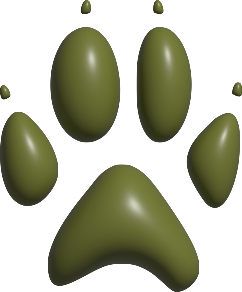 3d illustration of paw prints png