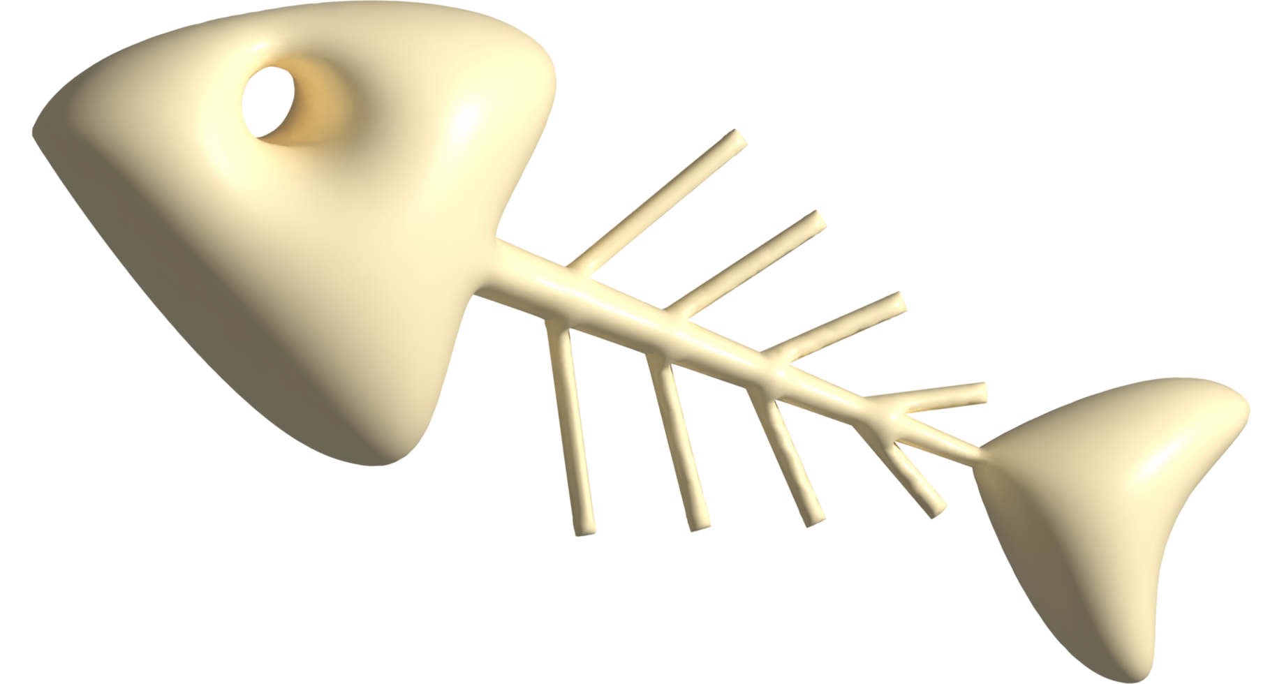 3d illustration of fish bone png