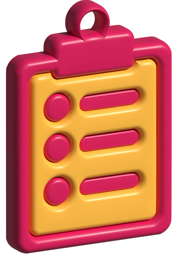 3d illustration of clipboard png