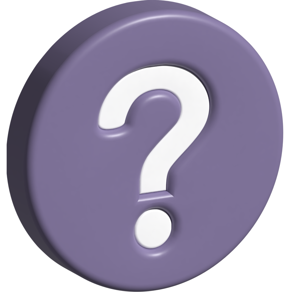 3d illustration of question mark png