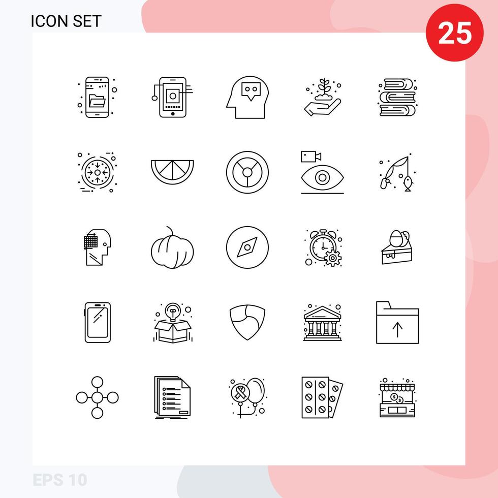 Modern Set of 25 Lines and symbols such as paint art head gardening ecology Editable Vector Design Elements