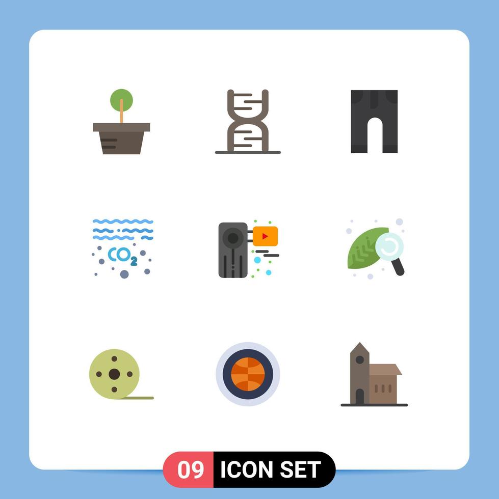 Set of 9 Modern UI Icons Symbols Signs for movie co baby pollution gas Editable Vector Design Elements