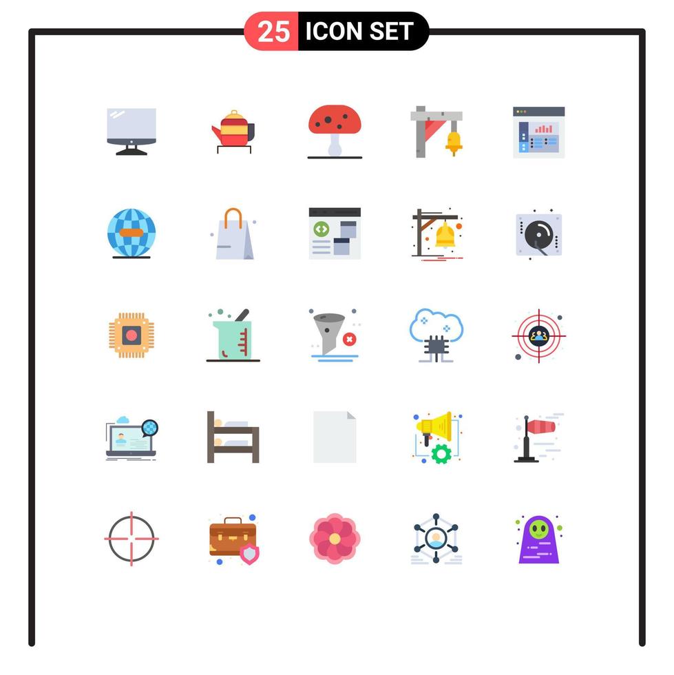 Group of 25 Flat Colors Signs and Symbols for design train chinese sign spring Editable Vector Design Elements