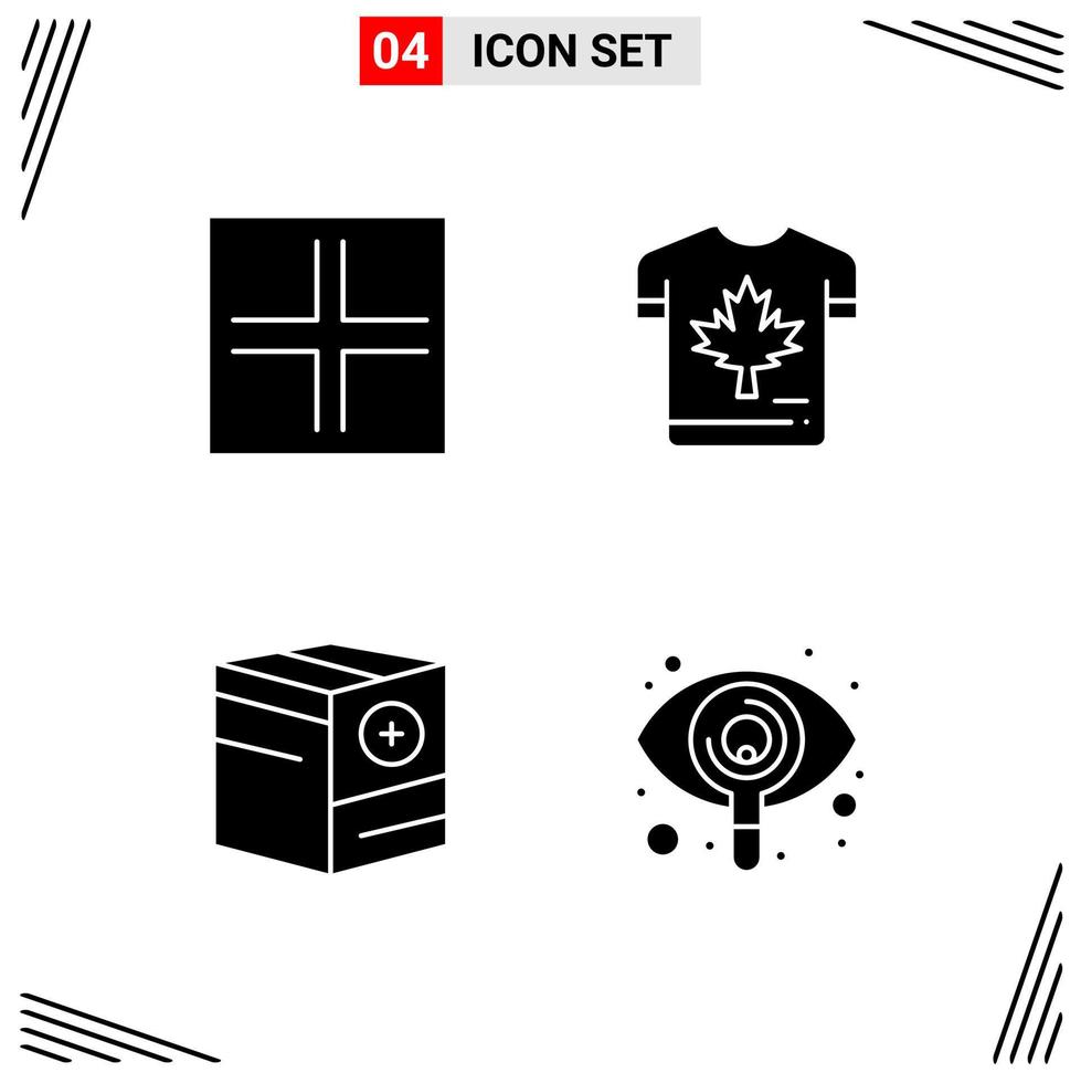 4 Icons Solid Style Grid Based Creative Glyph Symbols for Website Design Simple Solid Icon Signs Isolated on White Background 4 Icon Set Creative Black Icon vector background