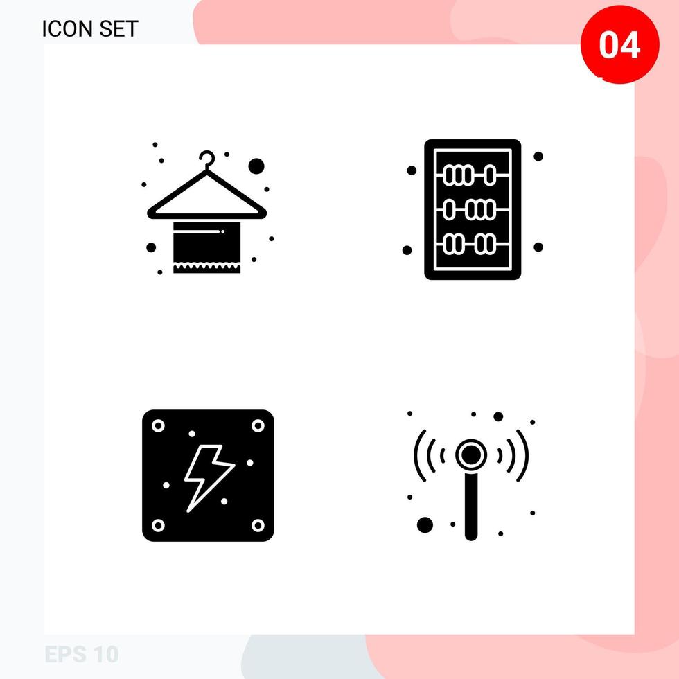 paquete de vectores de 4 iconos en estilo sólido paquete de glifos creativos aislado en fondo blanco para web y móvil fondo de vector de icono negro creativo