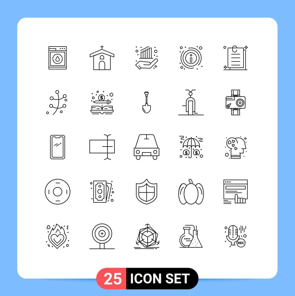 Pack of 25 creative Lines of contract information easter info hand Editable Vector Design Elements