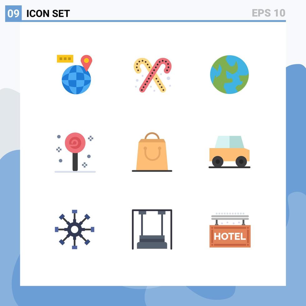 paquete de iconos de vector de stock de 9 signos y símbolos de línea para elementos de diseño de vector editables de halloween dulce de tierra de bolsa de compras