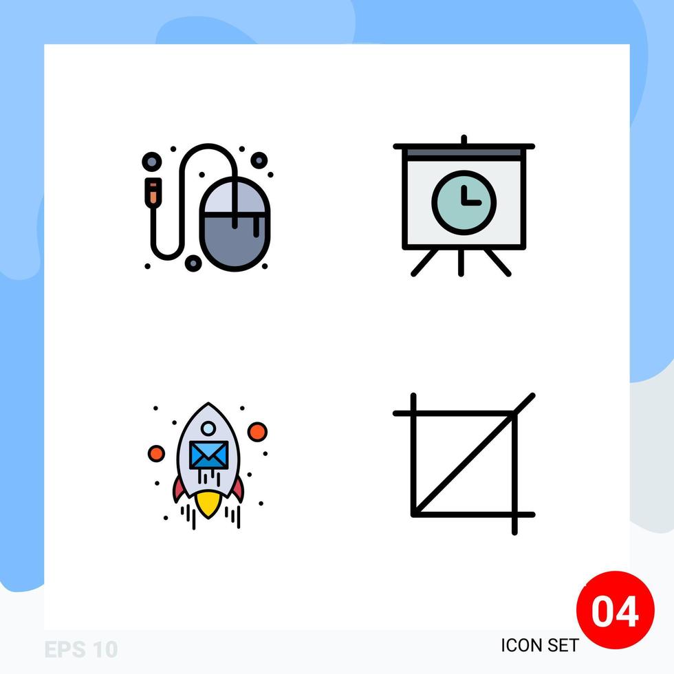 4 iconos creativos signos y símbolos modernos de presentación de idea de sobre de diseño elementos de diseño vectorial editables seo vector