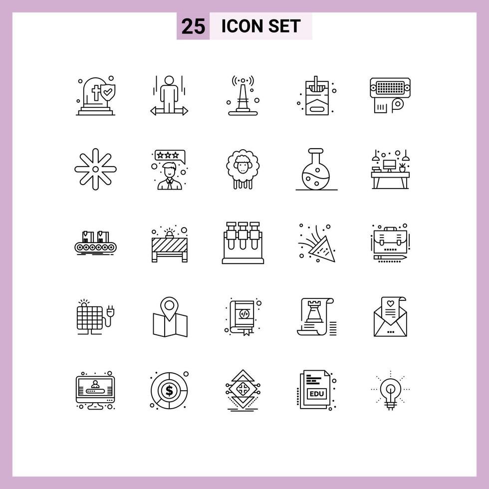 Line Pack of 25 Universal Symbols of connection hobby right hobbies things Editable Vector Design Elements