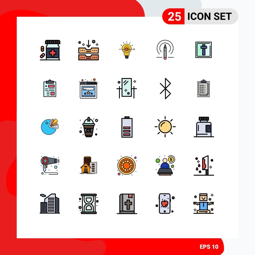 25 Creative Icons Modern Signs and Symbols of corss education office pencil business Editable Vector Design Elements