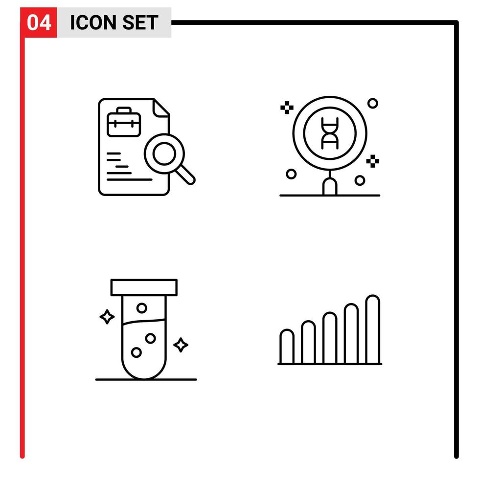 Pictogram Set of 4 Simple Filledline Flat Colors of worker tube jobs laboratory test Editable Vector Design Elements