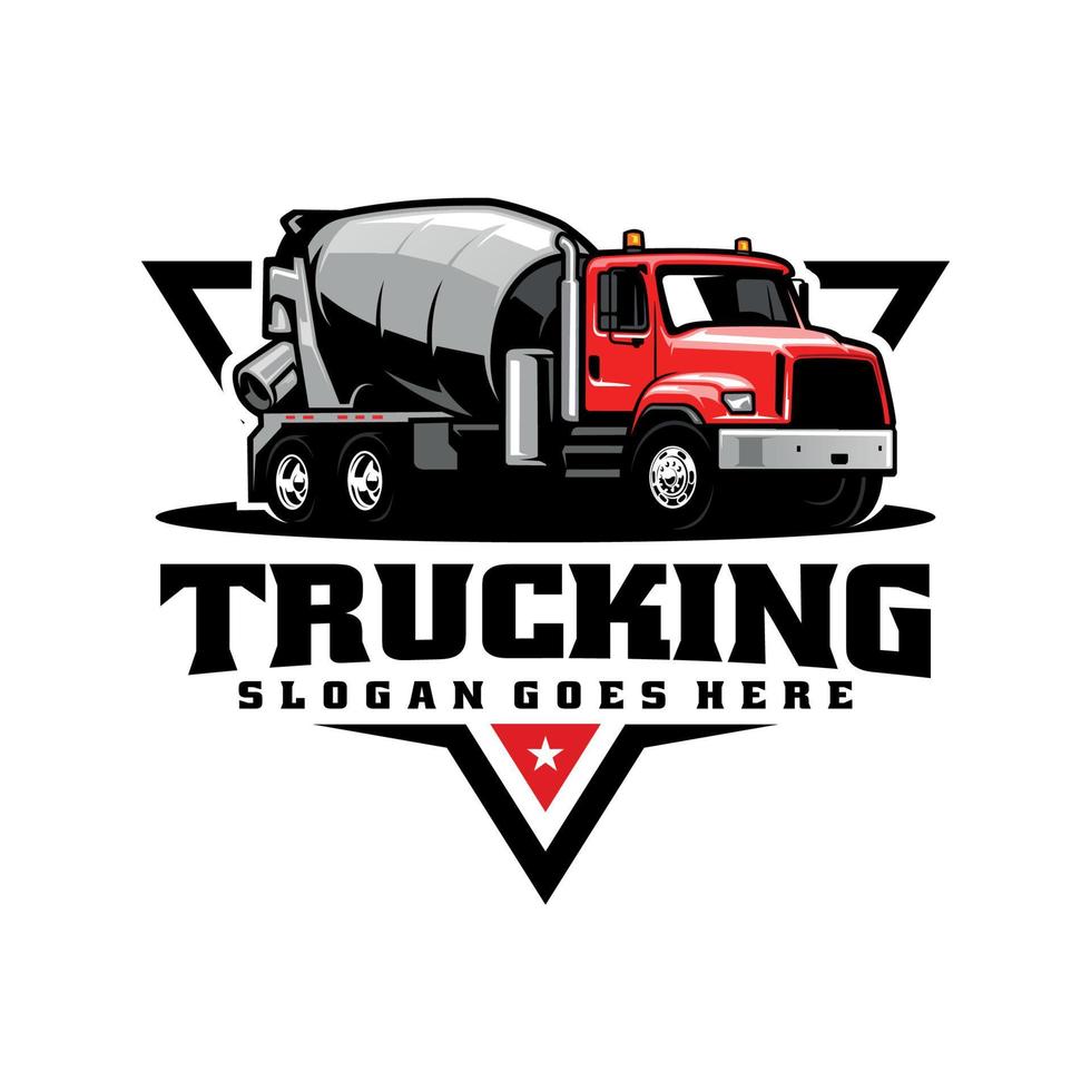 concrete mixer truck  construction vehicle illustration logo vector