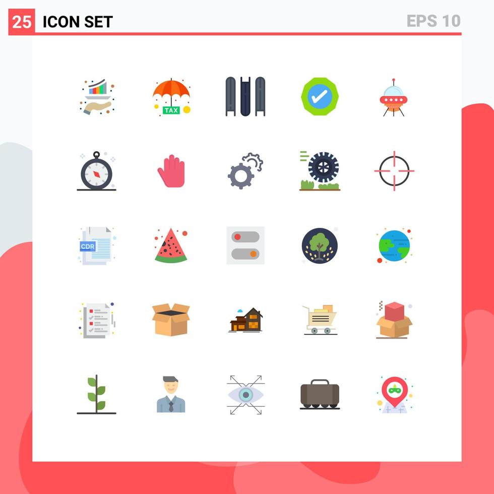 25 Creative Icons Modern Signs and Symbols of space tick protection success logistic Editable Vector Design Elements