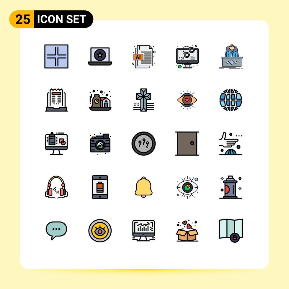25 Creative Icons Modern Signs and Symbols of boss theft ai warn secured Editable Vector Design Elements