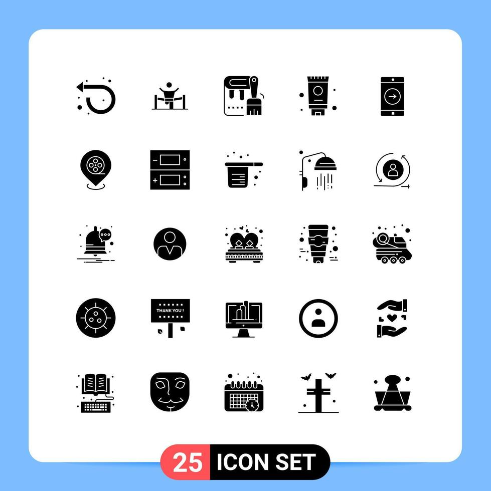 Set of 25 Modern UI Icons Symbols Signs for bath cream leadership painting dye Editable Vector Design Elements