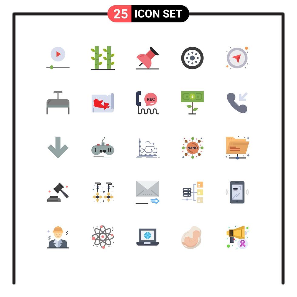 Stock Vector Icon Pack of 25 Line Signs and Symbols for navigational directional marker compass velg Editable Vector Design Elements