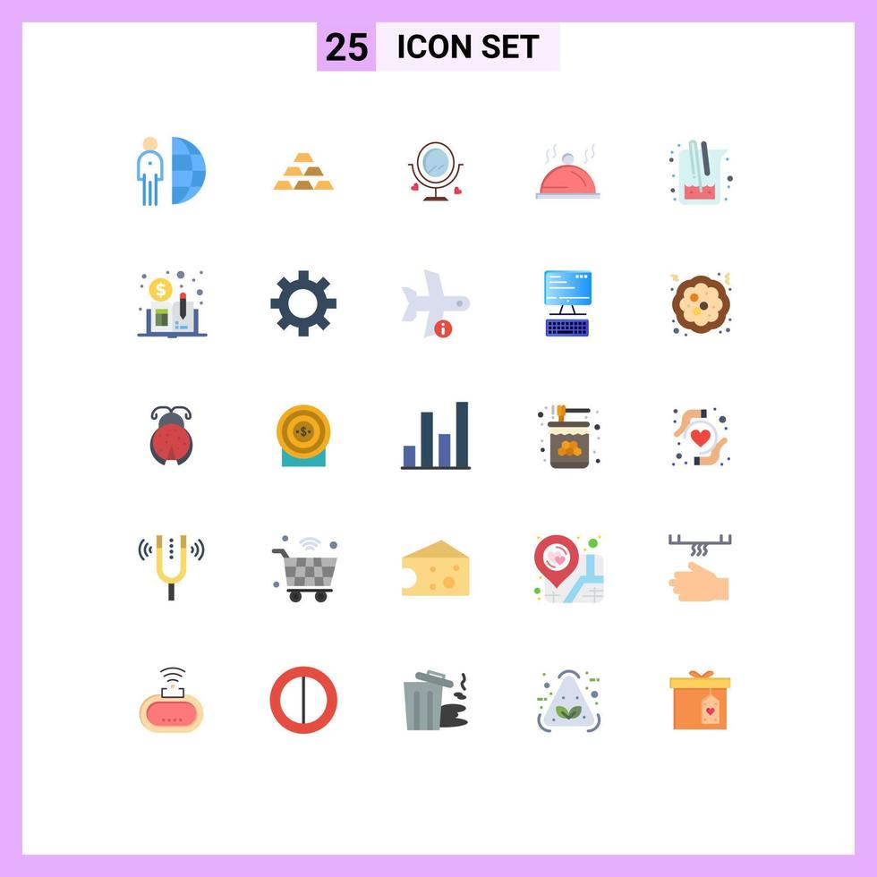 25 Creative Icons Modern Signs and Symbols of dish heard golden wedding merroir Editable Vector Design Elements