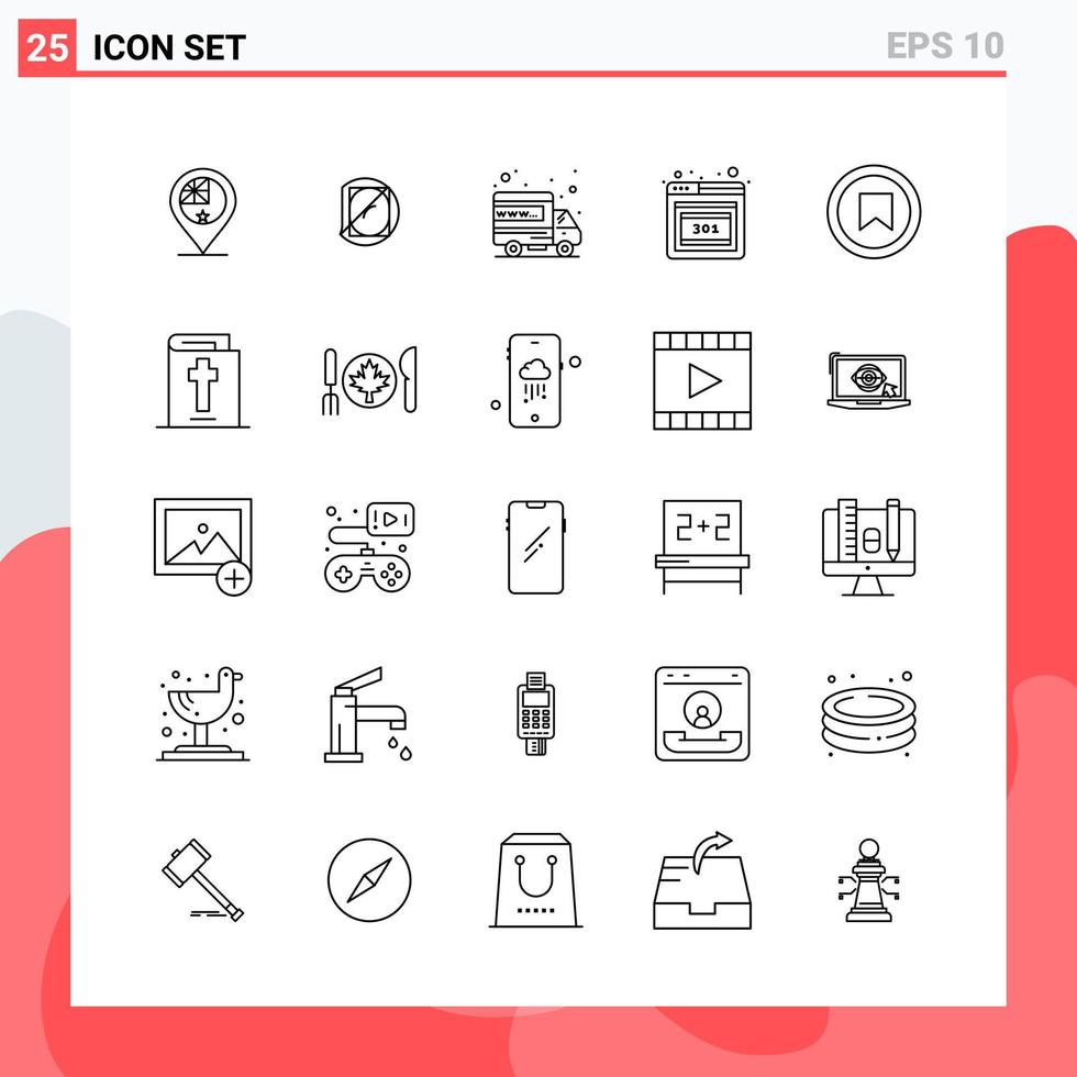 colección de 25 iconos vectoriales en estilo de línea símbolos de esquema modernos para web y signo de icono de línea móvil aislado en fondo blanco 25 iconos fondo de vector de icono negro creativo