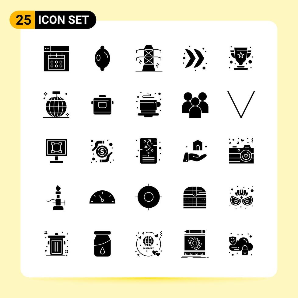 25 Creative Icons for Modern website design and responsive mobile apps 25 Glyph Symbols Signs on White Background 25 Icon Pack Creative Black Icon vector background