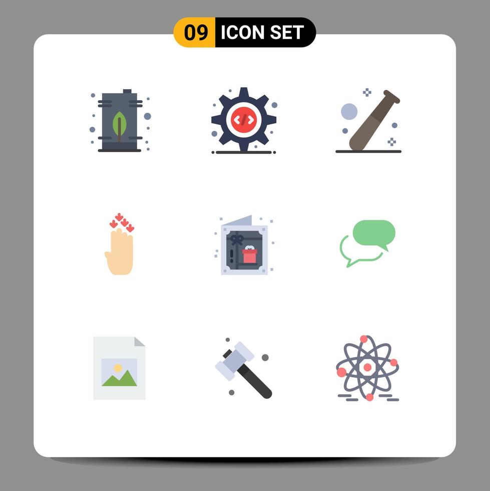 Set of 9 Modern UI Icons Symbols Signs for down four gear finger gym Editable Vector Design Elements