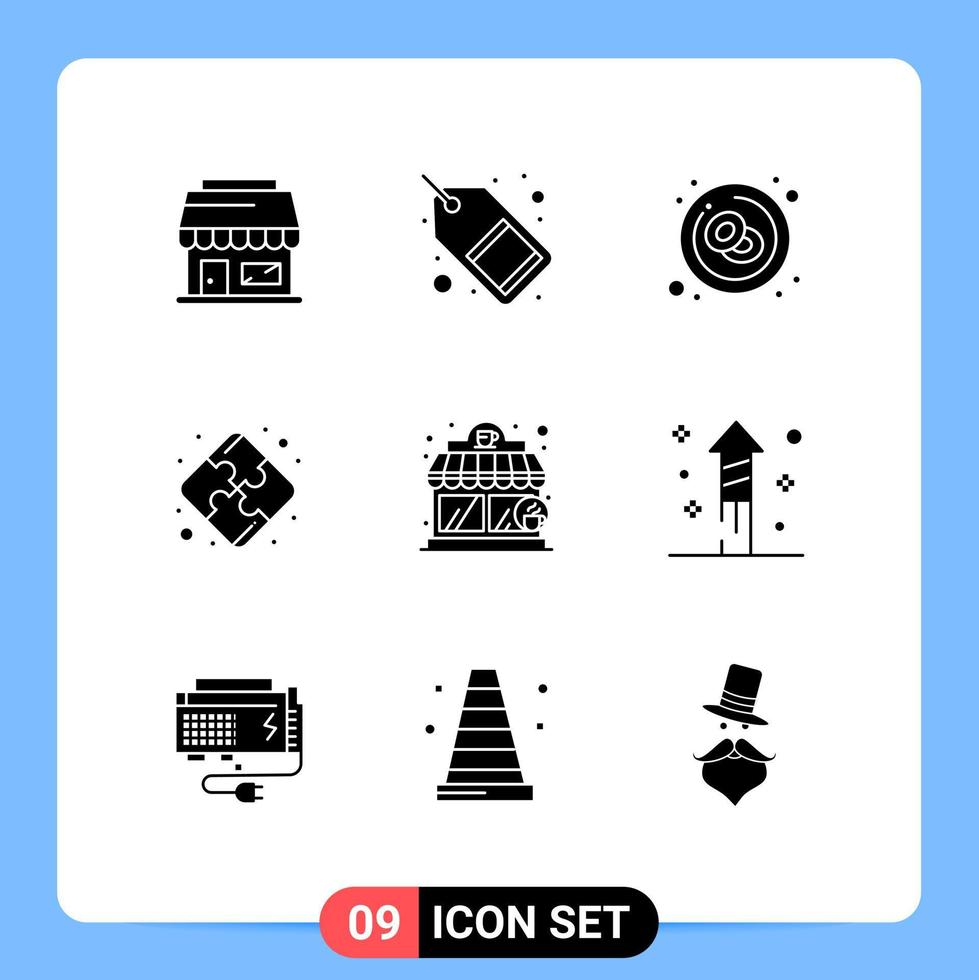 Group of 9 Modern Solid Glyphs Set for coffee shop teamwork blood strategy red Editable Vector Design Elements