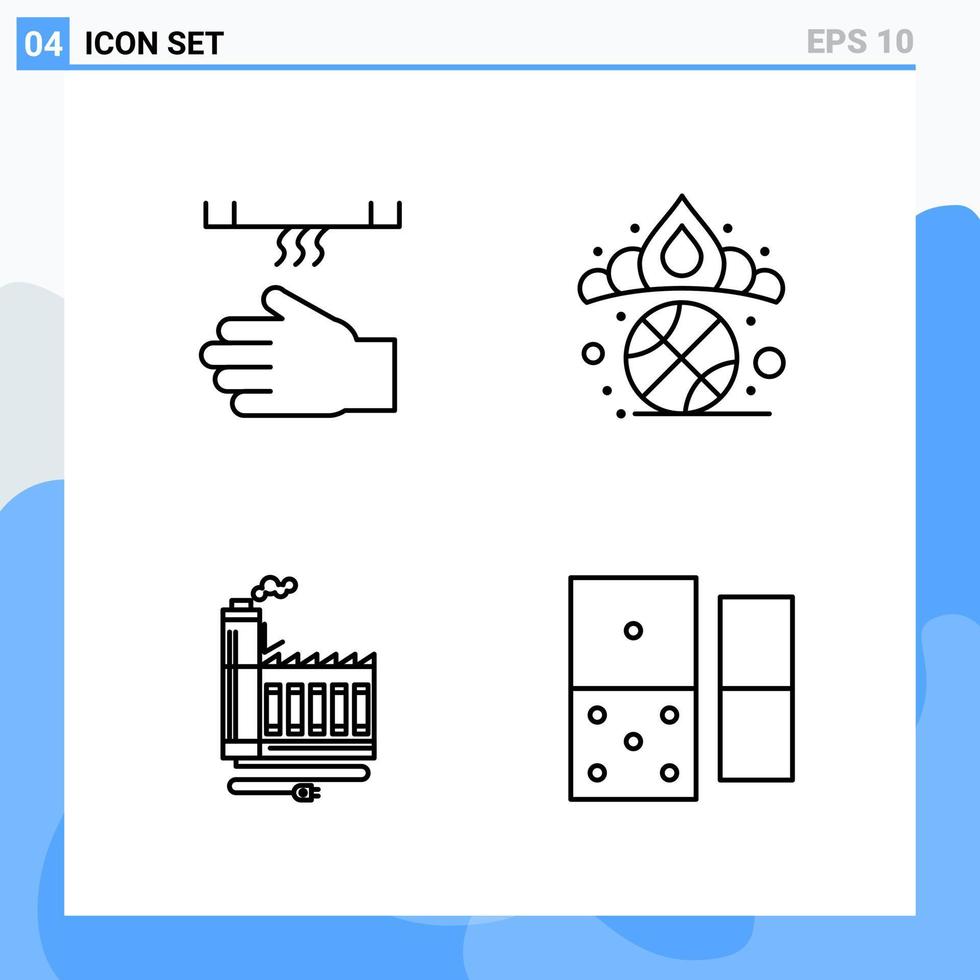 Modern 4 Line style icons Outline Symbols for general use Creative Line Icon Sign Isolated on White Background 4 Icons Pack Creative Black Icon vector background