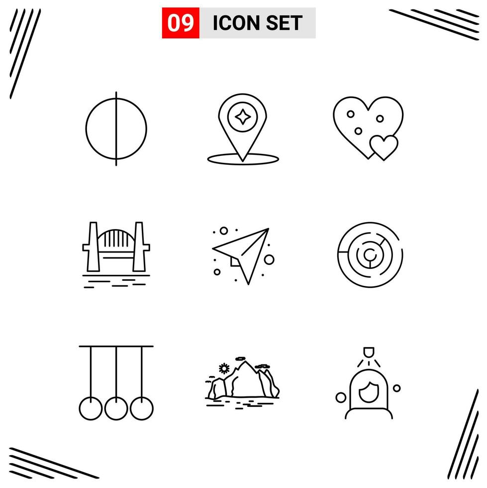 9 Icons Line Style Grid Based Creative Outline Symbols for Website Design Simple Line Icon Signs Isolated on White Background 9 Icon Set Creative Black Icon vector background