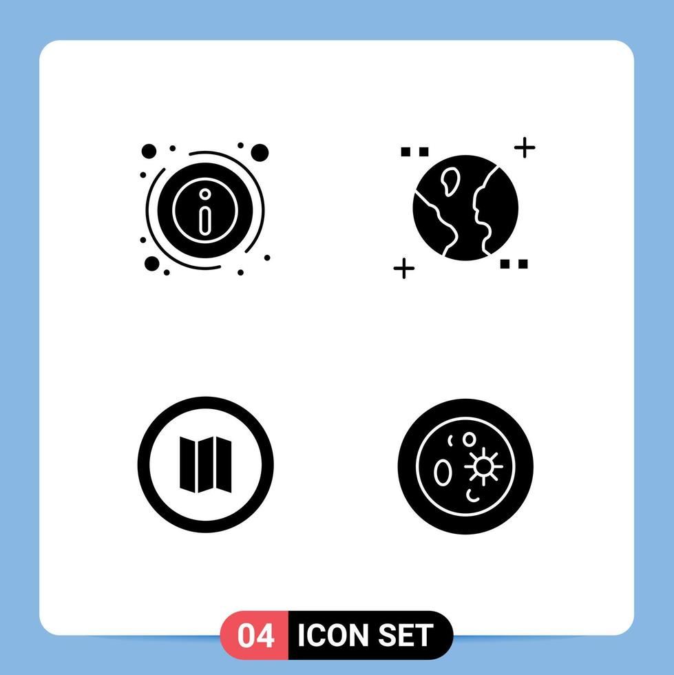 User Interface Solid Glyph Pack of modern Signs and Symbols of details map about space biology Editable Vector Design Elements