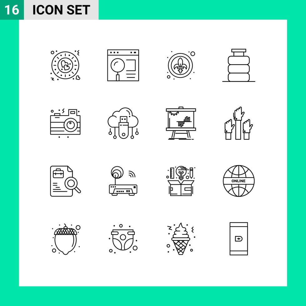 16 Outline concept for Websites Mobile and Apps food dinner web breakfast lys Editable Vector Design Elements