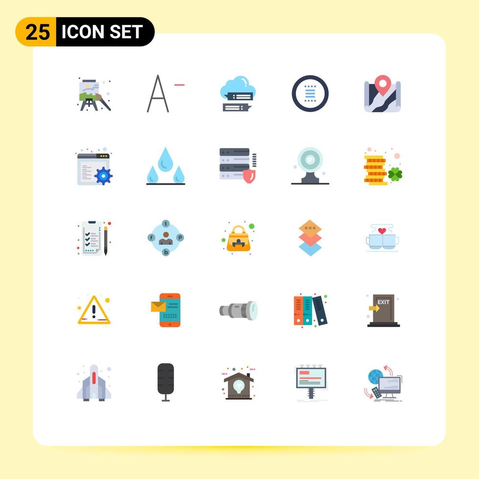 Group of 25 Modern Flat Colors Set for pin navigation online menu circle Editable Vector Design Elements