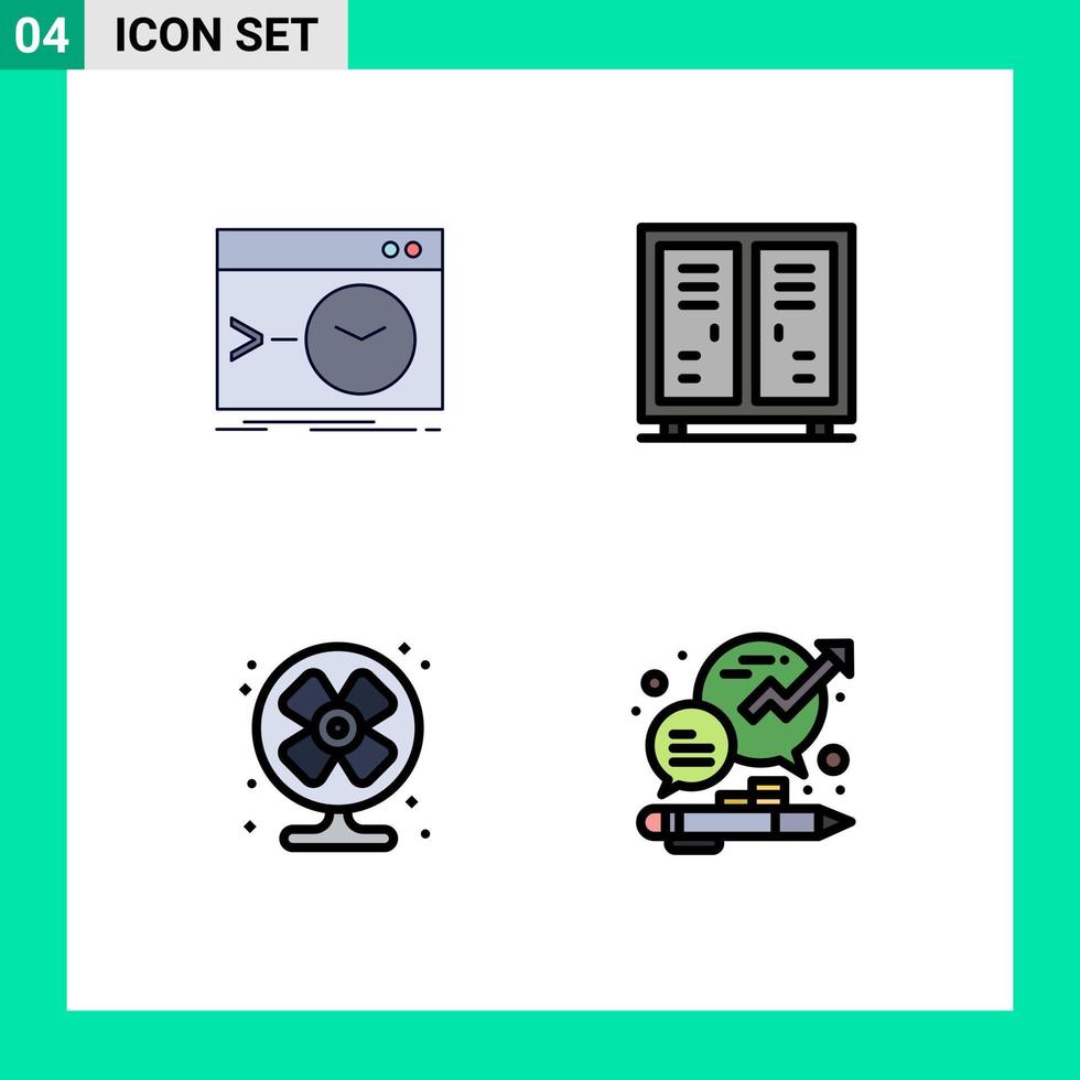 Universal Icon Symbols Group of 4 Modern Filledline Flat Colors of admin game software athlete conditioner Editable Vector Design Elements