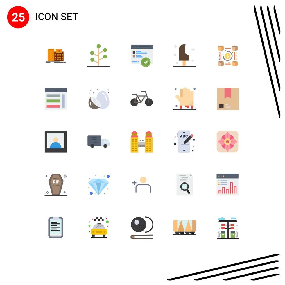 25 Universal Flat Colors Set for Web and Mobile Applications summer ice tree food web Editable Vector Design Elements