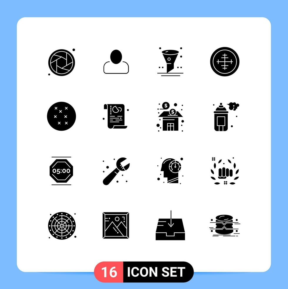 Stock Vector Icon Pack of 16 Line Signs and Symbols for data cross stitch interface target military Editable Vector Design Elements