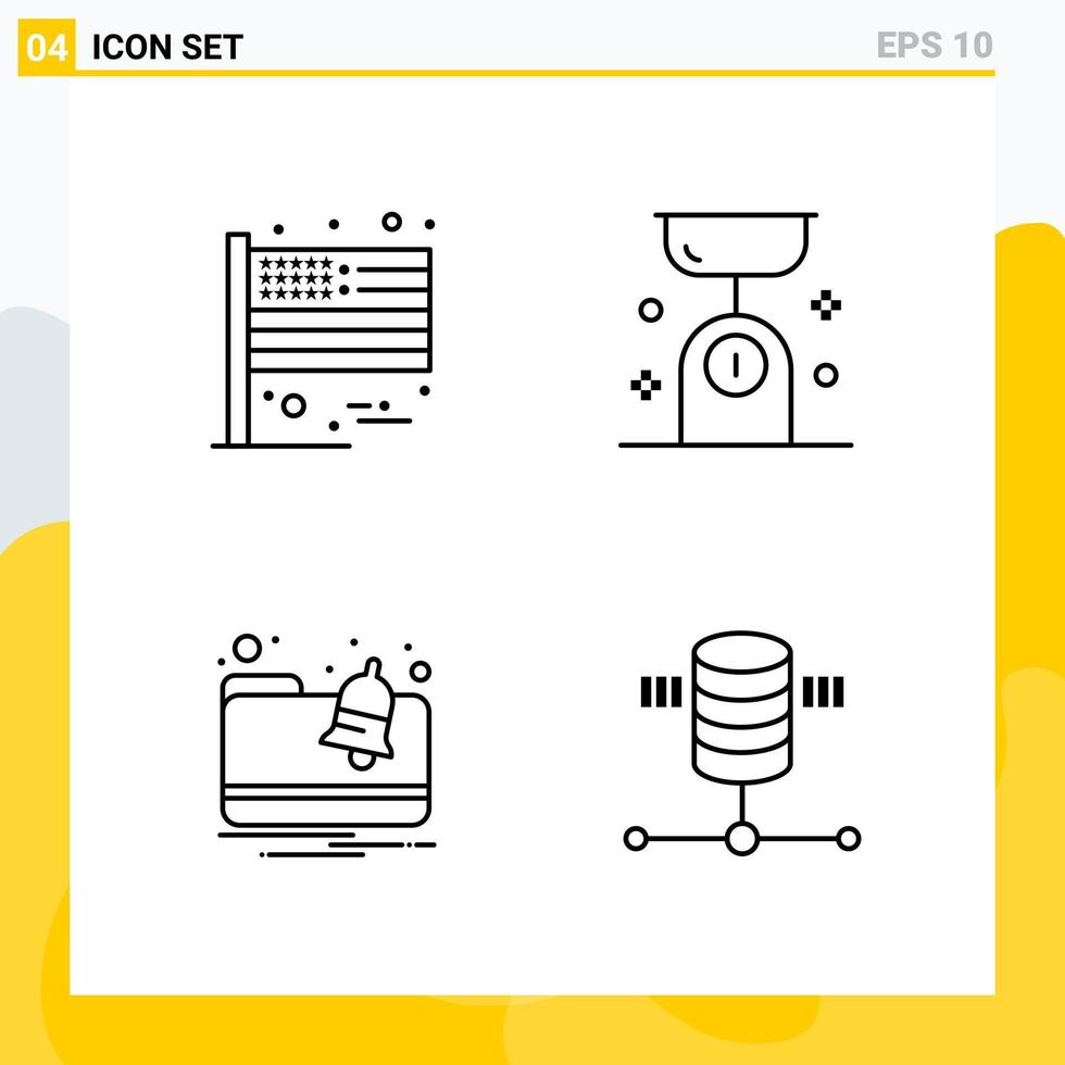 colección de 4 iconos de línea universal conjunto de iconos para web y móvil fondo de vector de icono negro creativo