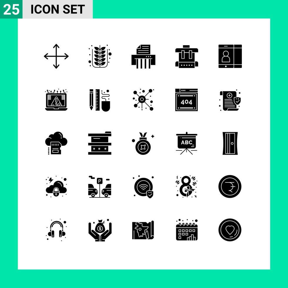 25 Creative Icons Modern Signs and Symbols of user mobile tree school bag Editable Vector Design Elements