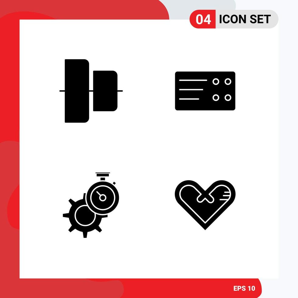 Pictogram Set of Simple Solid Glyphs of align watch ticket time love Editable Vector Design Elements