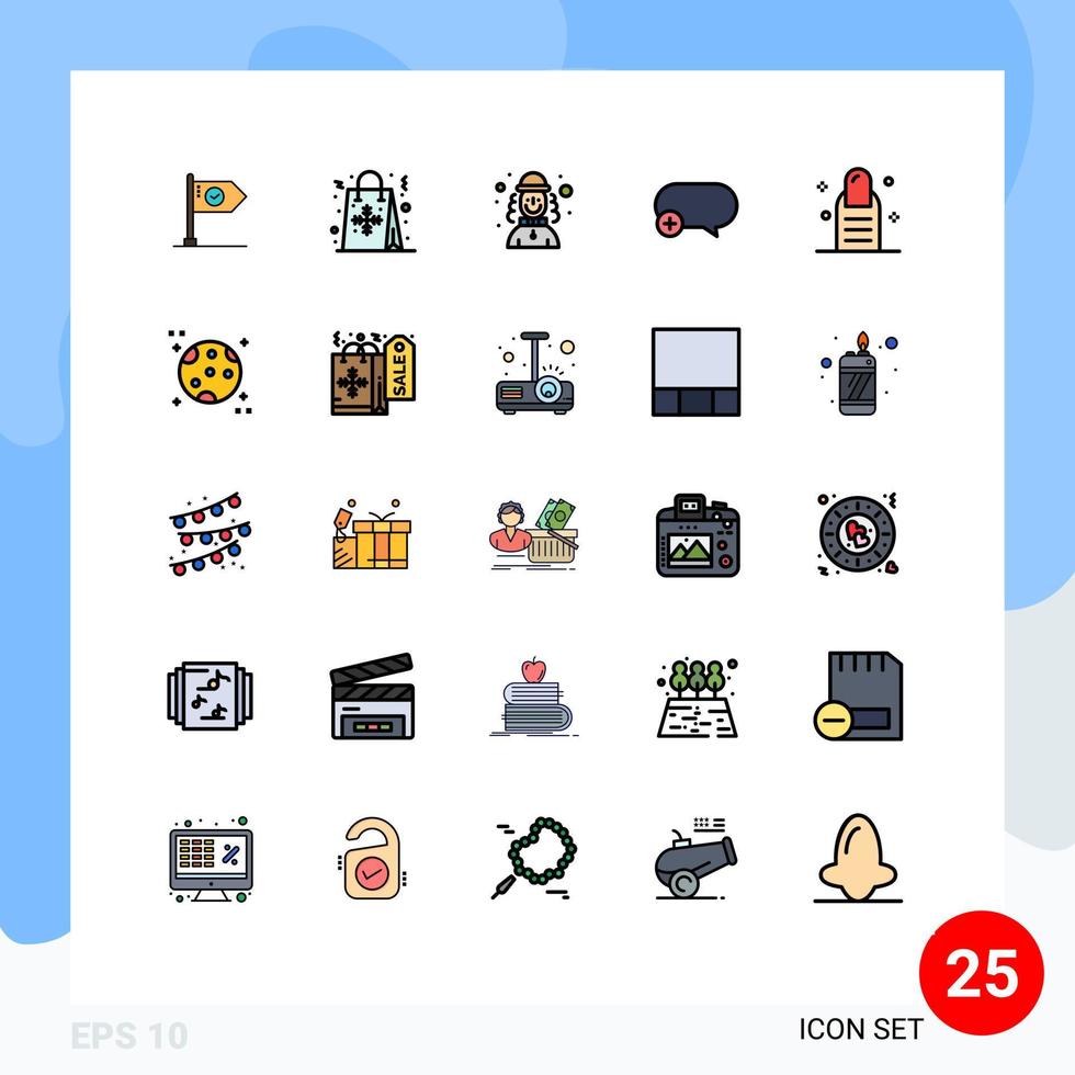 conjunto de 25 iconos de interfaz de usuario modernos símbolos signos para comentario sombrero navidad hombre arlequín elementos de diseño vectorial editables vector