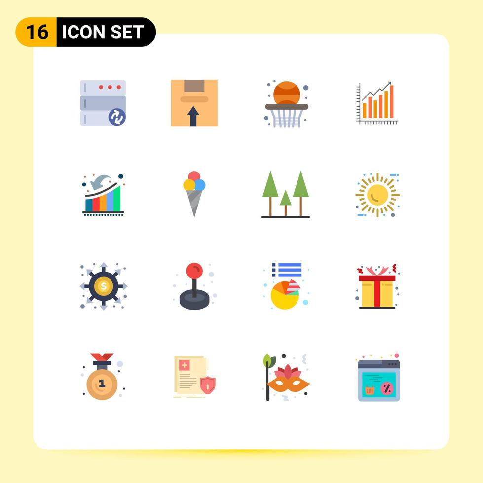16 Creative Icons Modern Signs and Symbols of statistics diagram back business graph Editable Pack of Creative Vector Design Elements